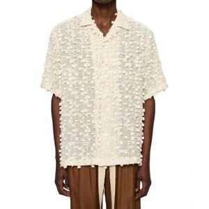 NEW CMMN SWDN ted short sleeve shirt in ecru